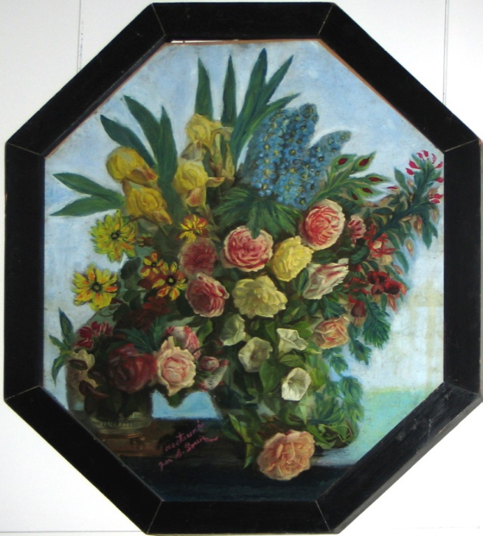 Bouquet de fleurs, tableau restauré par Séraphine