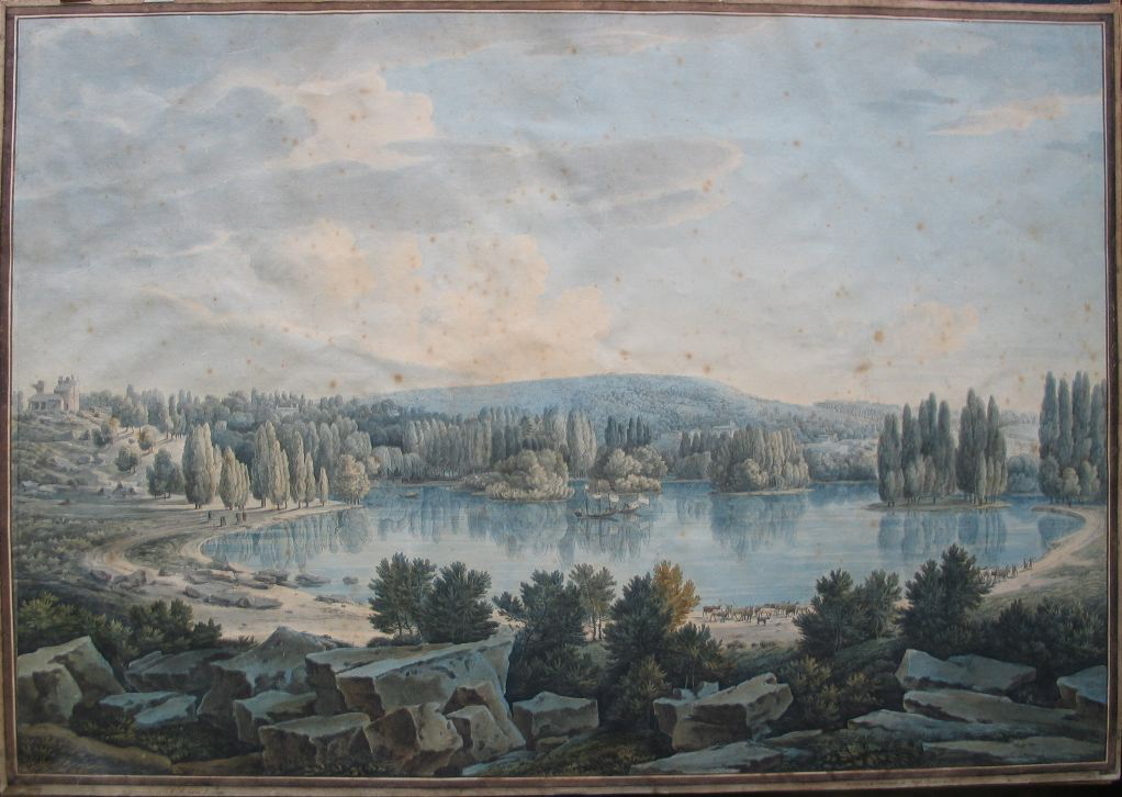 Le lac et le grand rocher de Mortefontaine (titre factice)