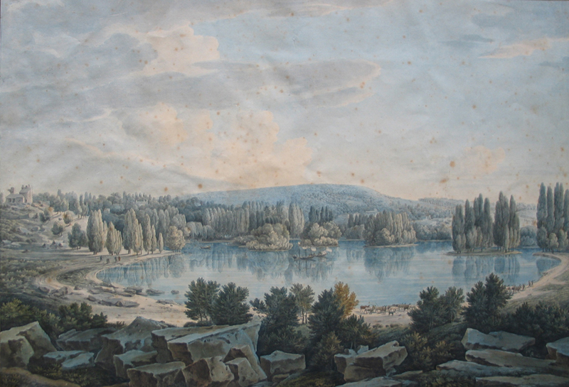 Louis-François CASSAS - Le lac et le grand rocher de Mortefontaine