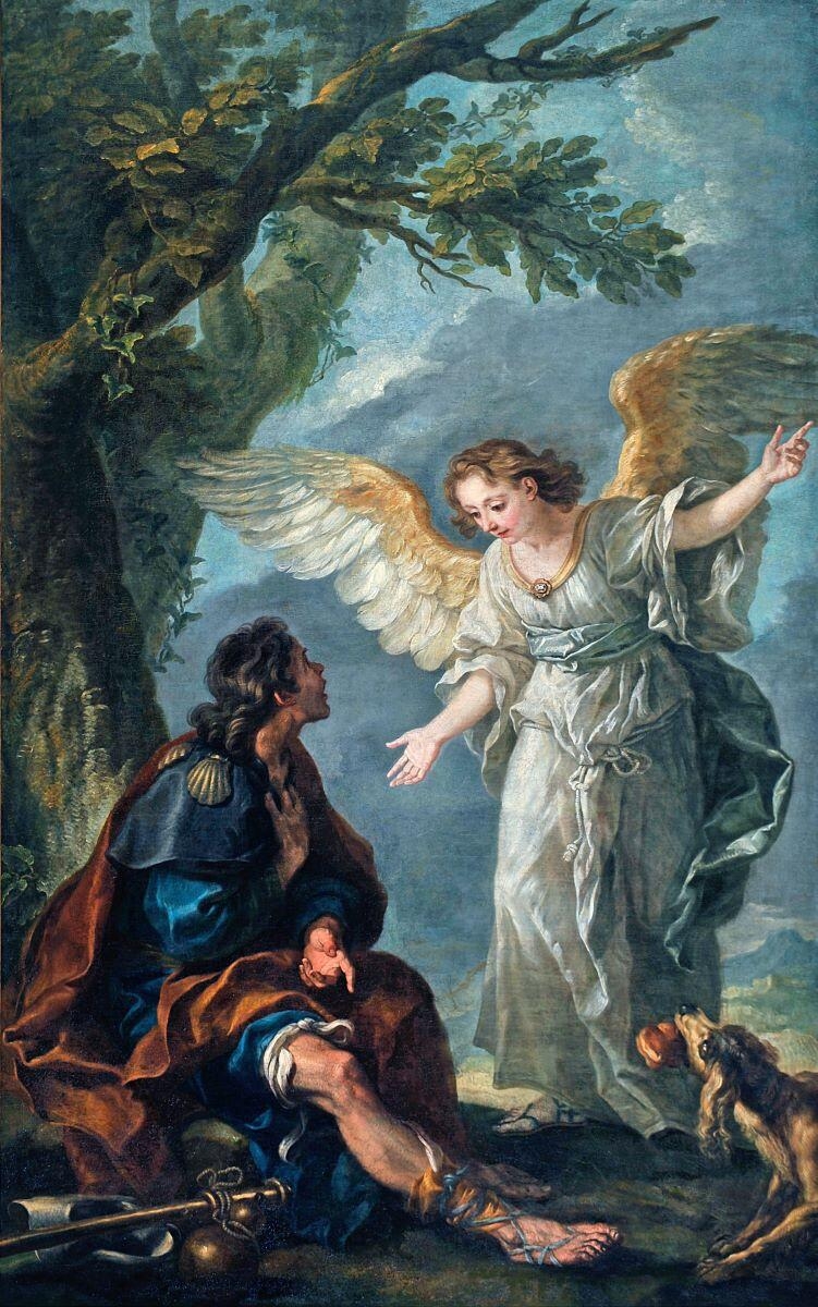 *Un Saint, un Miracle* : Saint Roch (vers 1348-1380) : son ange gardien l’assiste lorsqu’il est en danger La-Guerison-miraculeuse-de-saint-Roch